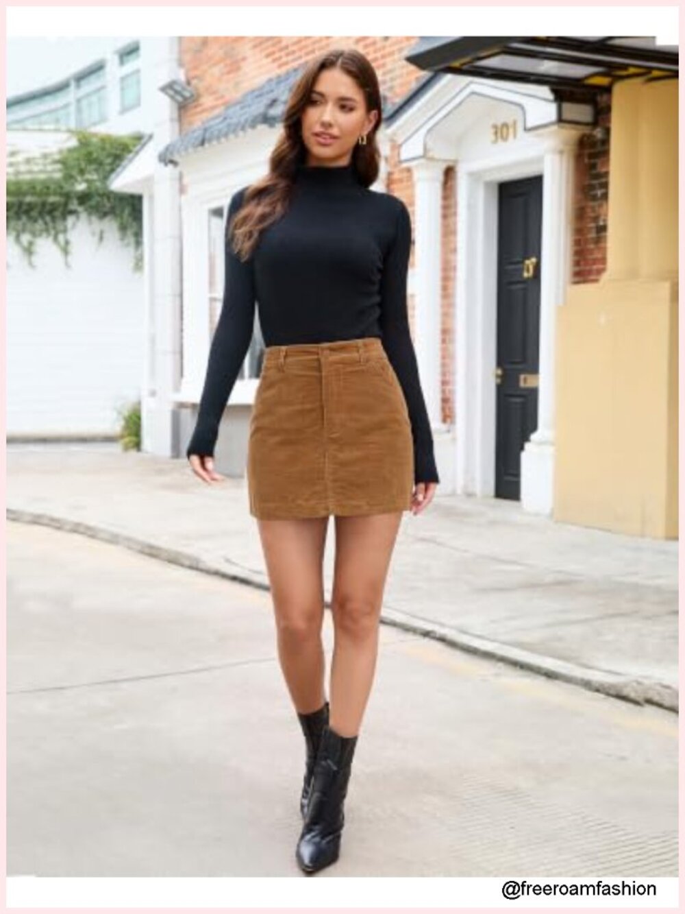 Women's High Waisted Mini Corduroy Skirt with Pockets - Picture 3 of 6